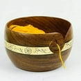 thumbnail image 3 of Wooden Yarn Bowl - Eternal Brass Polished Ring - 6 x 6 x 3 (Small), 3 of 4