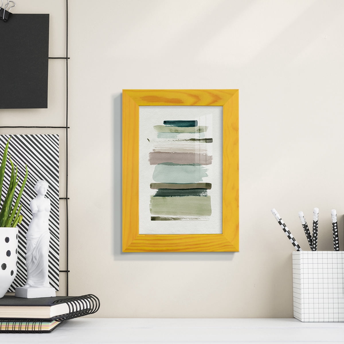 Grass Stains I - Framed Print w/glass - Sunflower Yellow