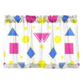 thumbnail image 7 of Yayeee Kitchen Curtains Tier Pair Light Filtering 27"x36" Rod Pocket Short Cafe Window Panel, Yellow Retro Round, 7 of 7