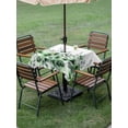 thumbnail image 3 of Green Blooms Floral Outdoor Tablecloth - 60x60 Inch Square Dining Table Cover, Farmhouse Spring Flowers Botanical Waterproof Outdoor Table Cloth with Umbrella Hole & Zipper for Picnic/Patio/Party, 3 of 7