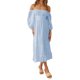 thumbnail image 1 of Sunloudy Vestido de verano para mujer, vestido midi con mangas acampanadas y cuello cuadrado liso con lazo en la espalda, vestido de una pieza largo con dobladillo con volantes para mujer Sunloudy  moda, 1 of 9