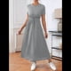 thumbnail image 4 of Vestido Informal de Corta para Mujer, con Bolsillos, Gris, Talla XXL, 4 of 9