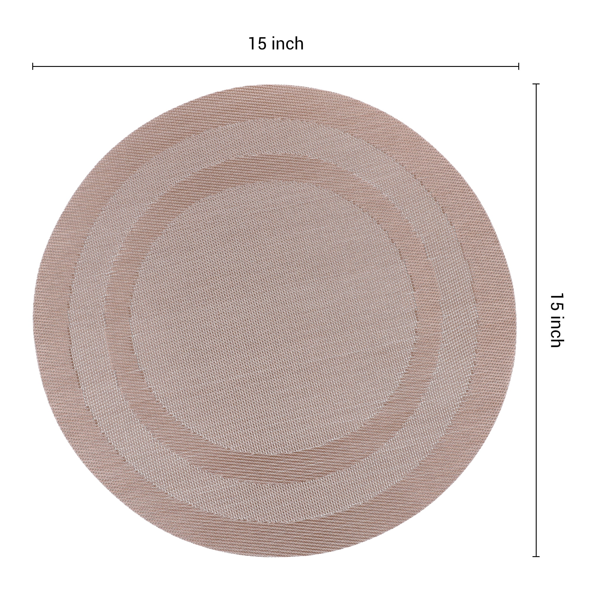 Unique Bargains Set of 6 Round Placemats for Kitchen Dining Table Decor Pink