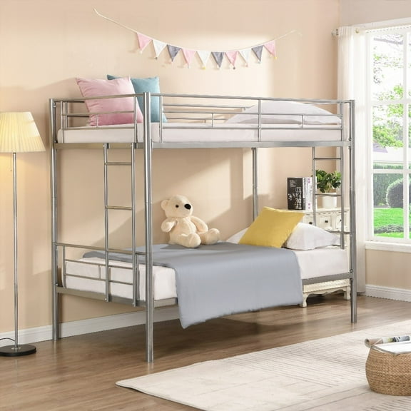Twin Size Metal Platform Bed Frame with No Box Spring, Silver for Bedroom