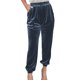thumbnail image 3 of Pantalones con puños cónicos para mujer, bolsillos laterales, pierna recta de Color puro, pantalones informales con puños ceñidos y cintura elástica, 3 of 5