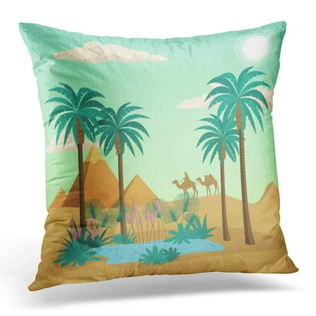 Arhome Orange Oasis Egypt Desert Landscape White Dessert Pillow