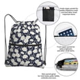 thumbnail image 4 of Wukai Daisies Flowers Waterproof Drawstring Backpack with Zipper Pocket,Large Foldable Gym Bag for Women and Men, Perfect for Sports, Yoga, and Travel, 4 of 8