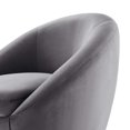 thumbnail image 6 of Armchair Swivel Accent Chair, Black Grey Gray, Velvet, Modern Contemporary, Living Lounge Cafe Room Hotel Lobby Hospitality, 6 of 7