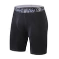 thumbnail image 2 of Big & Tall Men's Cotton Boxer Briefs, Black 3XL - Long Length Athletic Underwear, Friction-Reducing, Comfortable Secure Fit for Daily Wear & Workouts, 2 of 7
