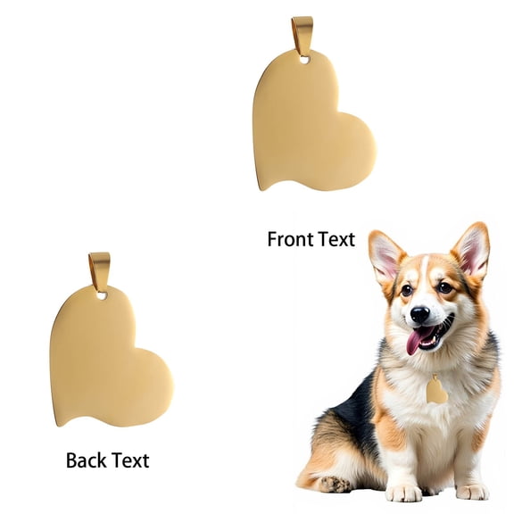 Meggemo Stainless Steel Pet ID Tag Custom Engraved Nameplate for Dogs Cats Anti Lost Identification Tag Personalized Pet Accessory