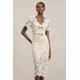 thumbnail image 2 of Vestido Bellabarnetten Maisie con cuello en V y mangas cortas a media pierna de encaje, 2 of 6