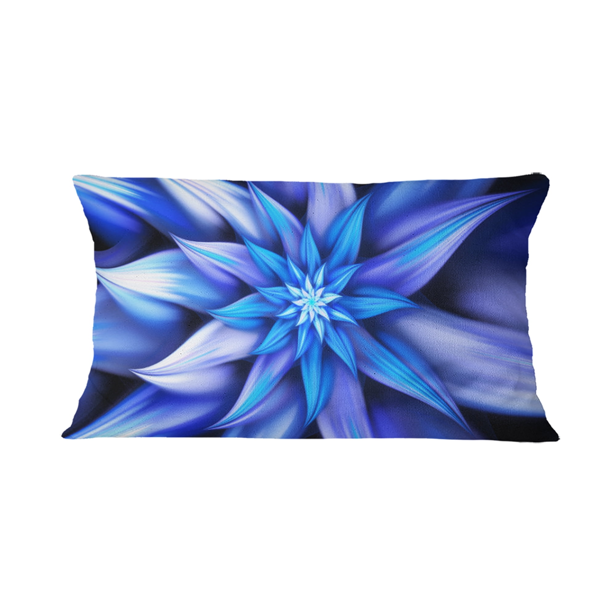 Designart Dancing Blue Flower Petals - Floral Throw Pillow - 12x20