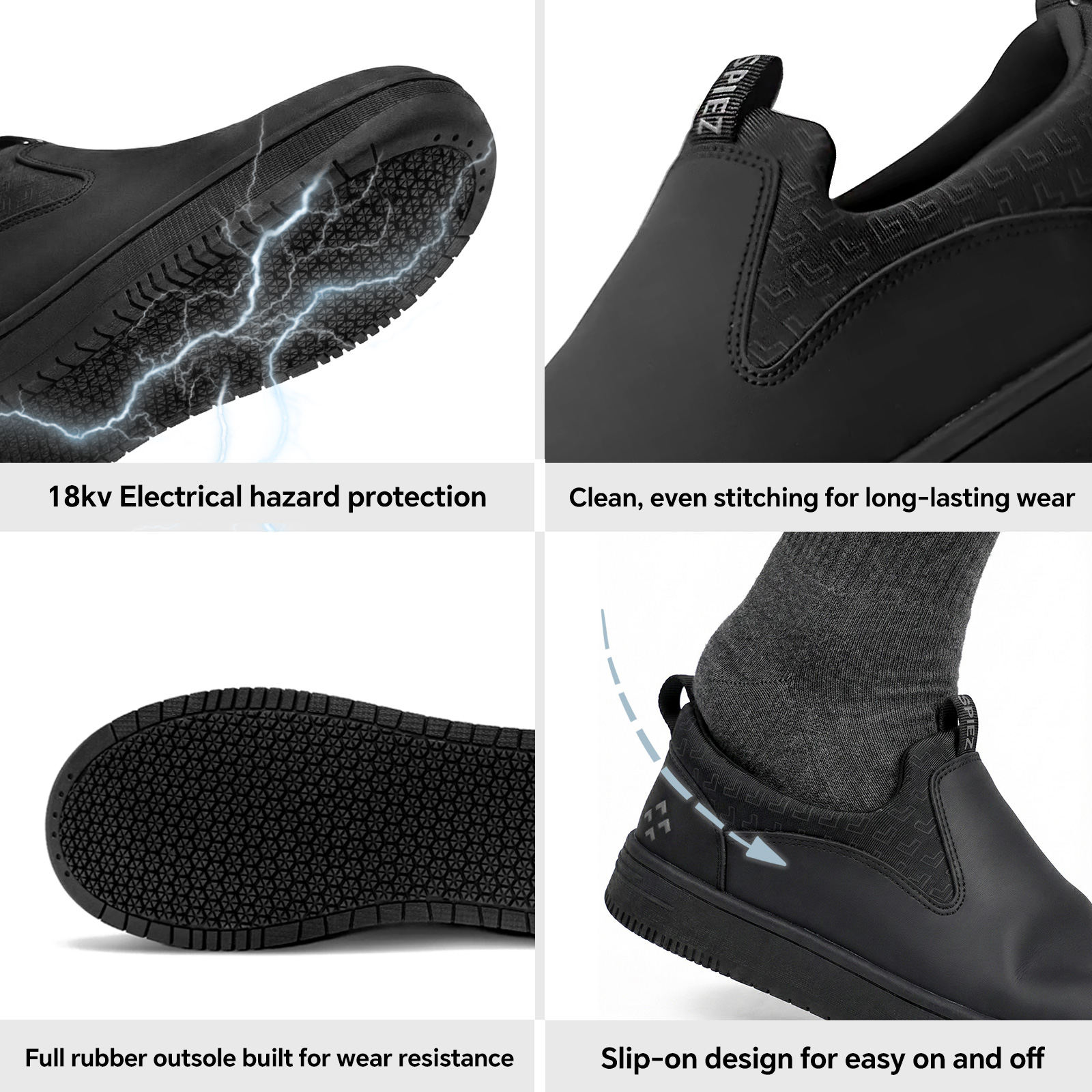 Spiez Men's Non-Slip Waterproof Work Shoes photo 6