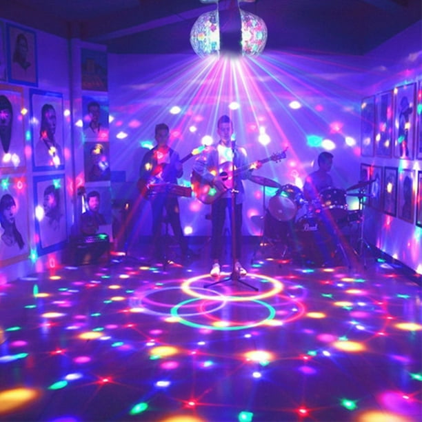 Multi-color rotating disco ball Black plastic 11” Tall Party Light