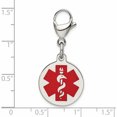 thumbnail image 5 of Stainless Steel Polished With Red Enamel Medical Id Charm (35 X 18) Made In China -Jewelry By Sweet Pea, 5 of 8