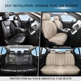 thumbnail image 7 of Car Seat Covers Full Set Custom Fit for Hyundai Elantra 2000-2026 - Premium Faux Leather Auto Protectors with Waterproof, Breathable, Anti-Slip Car Seat Protectors (Beige,Full Set), 7 of 7