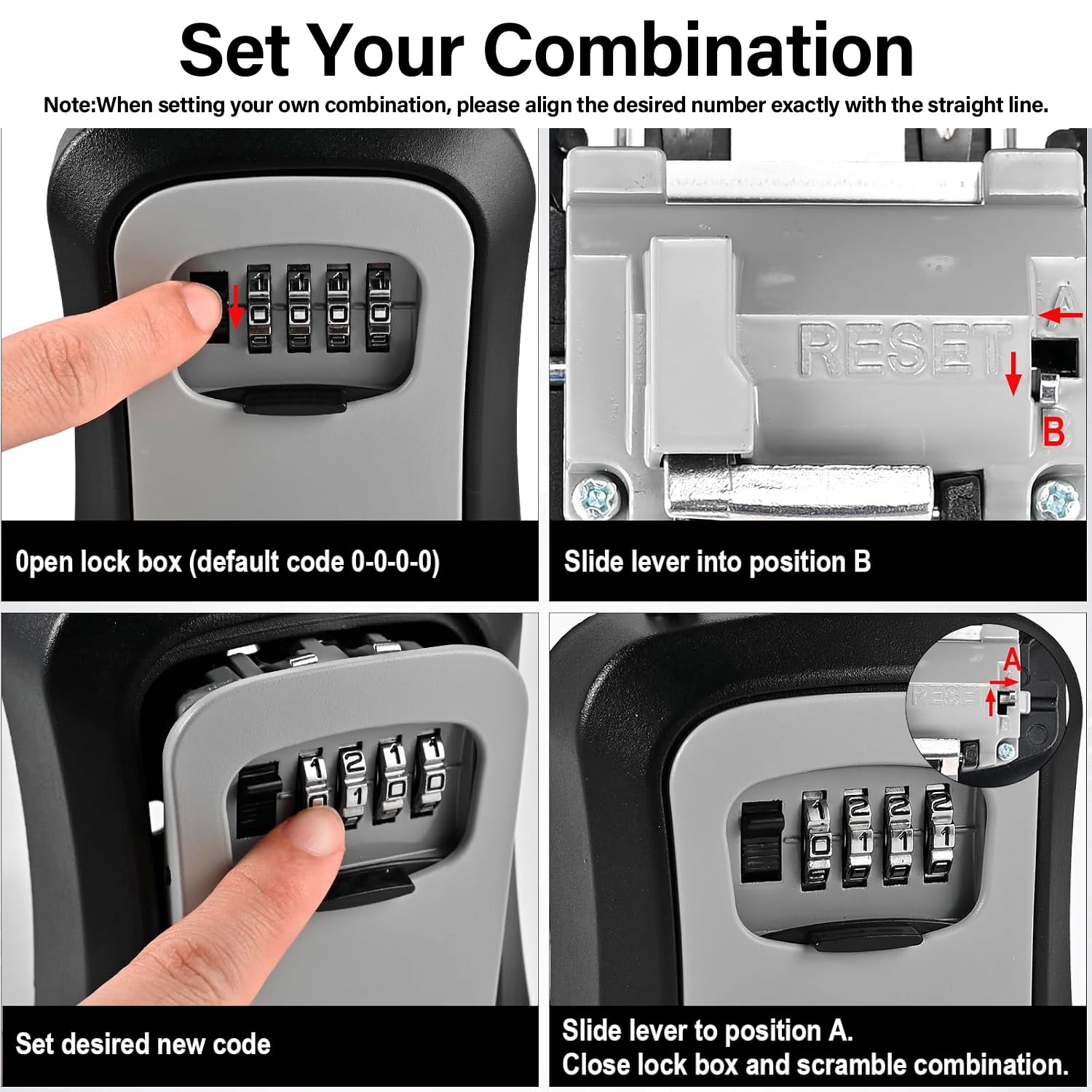 Key Lock Box for Outside,Portable Wall Mount Lockbox, Realtor Lockbox for House Keys Outdoor, Combination Key Hiders to Hide a Key Safe Storage