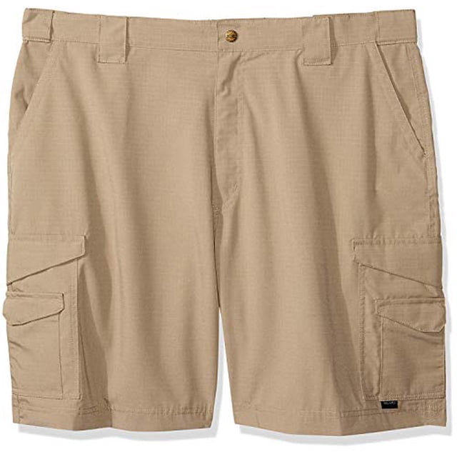 Tru-Spec Men's 24-7 Polyester Cotton Rip Stop 9-Inch Shorts, Khaki, 30-Inch
