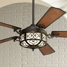 56 Casa Vieja Vintage Ceiling Fan Black Rust Teak Shaded Blades For Living Room Kitchen Bedroom Family Dining