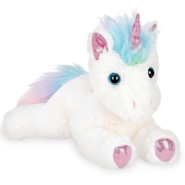 El unicornio blanco de peluche Bearington Lil' Rainbow Shimmers, 25 cm