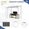 thumbnail image 2 of MEISSALIVVE 5' x 8' Hardtop Wall Mounted Gazebo Pergola, Lean-to Metal Awning with Sloped Roof, Outdoor Shelter for Patio, Deck, Backyard, White, 2 of 10
