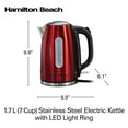 thumbnail image 2 of Hamilton Beach Electric Tea Kettle, Water Boiler & Heater, 1.7 Liter, Cordless Serving, 1500 Watts for Fast Boiling, Auto-Shutoff and Boil-Dry Protec, 2 of 8