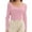 Pink, variant on Womens Long Sleeve Scoop Neck Ribbed Knit Fitted Casual Tops Tee Slim Basic Shirts