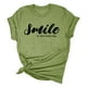 thumbnail image 4 of Camiseta informal de manga corta con cuello en V y estampado para mujer - Poliéster y spandex, transpirable, diseño floral - Top de moda para verano/otoño, 4 of 6