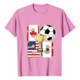 thumbnail image 4 of Women's Football Graphic T-Shirt, Women's Soccer Letter Print Short Sleeve T-Shirt, Casual Summer Neck Top for Women Sports Fan Tee Shirt Everyday for Soccer Tournament 2026 Pink Size: 2XL, 4 of 4