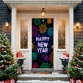 thumbnail image 6 of syligr Happy New Year Door Cover 35x70Inch with Ribbon for Easy Installation, 2026 Christmas New Year Winter Celebrations Welcome Sign, Colorful Firework Door Decor for School Party Home Entrance, 6 of 8