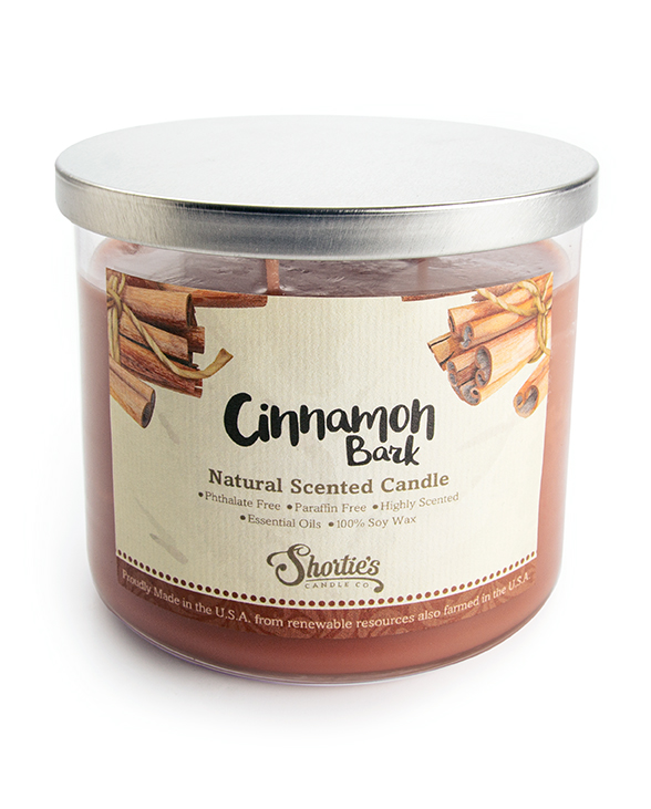 Cinnamon Bark Scented 3 Wick Candle - All Natural - Made with 100% Responsibly Sourced Soy and Essential Fragrance Oils - Phthalate & Paraffin Free, Vegan, Non-Toxic