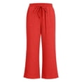thumbnail image 3 of HCYSFG Uniform Pants For Girls Back To School Solid Color Elastic Waist Side Pocket Wide Leg Trousers Casual School Wear Pants, 3 of 9