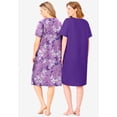 thumbnail image 2 of Dreams & Co. Plus Size 2-Pack Short-Sleeve Sleepshirt, 2 of 6