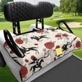 thumbnail image 4 of XYZCANDO Red Rose Equestrian Golf Cart Rear Seat Cover - 4 Storage Pockets Non-Slip Washable Terry Cloth Protector for 2 Passenger Golf Carts, 4 of 9