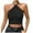 Black, variant on Womens Tank Top Womens Basic Minimalist Hanging Neck With Navel Strap Knitted Top Vest Strap Compression Shirt for Women Glitter Women Top Crop Top Counter Crop Classic Tops Women