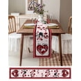 thumbnail image 3 of Spring Valentine's Day, Table Runner 120 Inches, Saint Red Pink Love-Tree Farmhouse Bird Plaid Bed Runner Dresser Scarves Tabletop for Indoor Outdoor Parties/Ceremony/Banquet, 13"x 120", 3 of 8