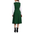 thumbnail image 3 of INSPIRE CHIC Vintage Pinafore Dress for Women's Lace Trim Button Overalls Midi Dress with Pockets S Dark Green, 3 of 5