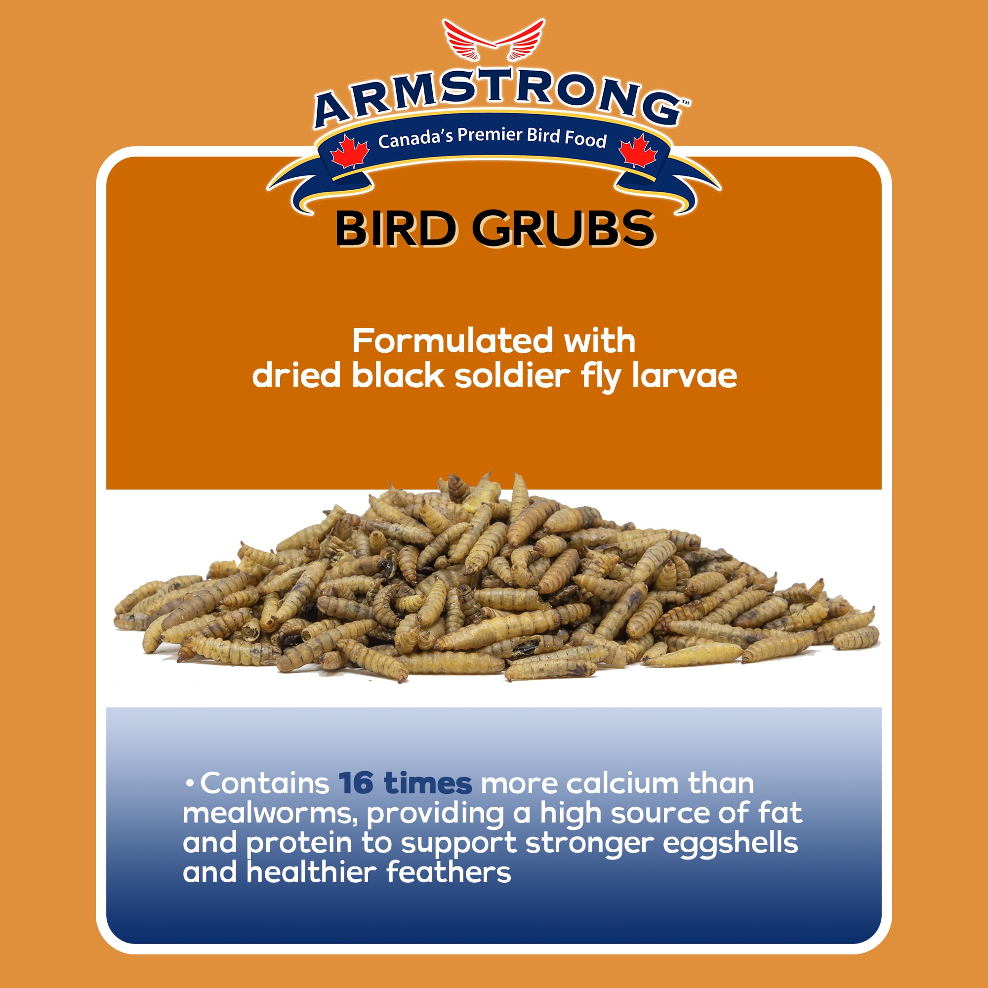 Armstrong Wild Bird Food Mealworm Alternative Bird Grubs, 1.1lbs