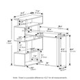 thumbnail image 3 of Pemberly Row L-Shape Computer Desk with 5-Tier Shelves in Americano/Black, 3 of 6