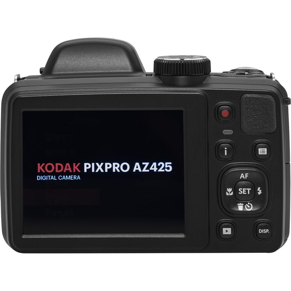 Kodak PIXPRO AZ425 Digital Camera (Black) + Extra Battery + Flash+ 1 Yr Warranty