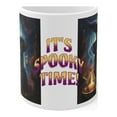 thumbnail image 2 of Cat Coffee Mug 11oz, Spooky Time Cat Lover Mug, Halloween Witch Cat Tea Cup, 2 of 8