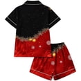 thumbnail image 6 of Enjoytime Christmas Sleepwear for Women Print Notch Collar Short Sleeve Shirts Shorts 2 Piece Loungewear Set Casual Button Down Pajamas, 6 of 7