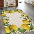 thumbnail image 2 of Summer Lemons Area Rugs 2.7'x5', Washable Small Throw Rugs for Kitchen Bedroom, Fruits White Flowers Vintage Rustic Indoor Outdoor Rug Non-Slip Low Pile Carpet Runner Reversible Floor Mats, 2 of 8
