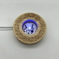 thumbnail image 2 of Bola de cristal luminosa LED de madera maciza, redonda, luz blanca cálida, colorida, grabada con láser, luz de noche, adornos artesanales, 2 of 4