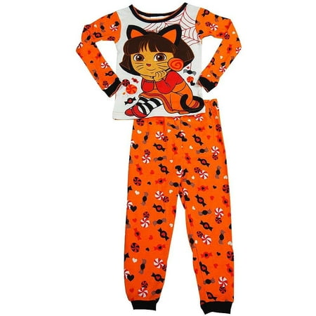 Dora the Explorer - Baby Girls Long Sleeve Halloween Pajamas Orange Halloween / 24 Months