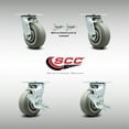 thumbnail image 2 of 5 Inch SS Thermoplastic Caster Set with Ball Bearing 2 Swivel Lock 2 Brake SCC, 2 of 2