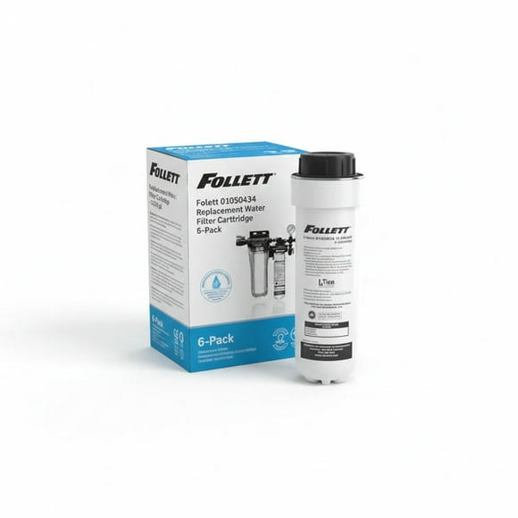 Follett 01050434 Replacement Water Filter Cartridge 6-Pack | 15,000 Gallon Capacity for Model 01050442