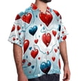 thumbnail image 2 of Valentine's Day Love ECG Men's Short Sleeve Button Down Poplin Casual Beach Shirts, 2 of 6