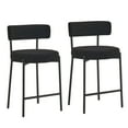 thumbnail image 2 of Furniliving Bar Stools Set of 2, Modern Counter Height Bar Stools with Back, Upholstered Bar Height Barstools for Kitchen Counter/Home Bar/Dining Room, Black, 2 of 9