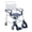 Navy Blue, variant on Soaids 4-in-1 Bedside Commode Chair with Wheels, Rolling Shower Chair for Seniors, Disabled & Adults, Over Toilet Seat, Flip-Up Arms, 350 lb Capacity